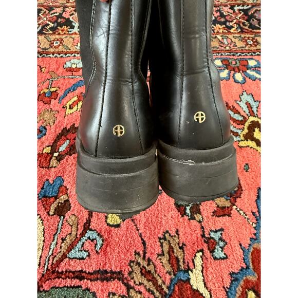 Anine Bing Justine Boots Chelsea Chunky Black Leather 37 Gore 7 7.5 Shoes Women - Picture 2 of 9